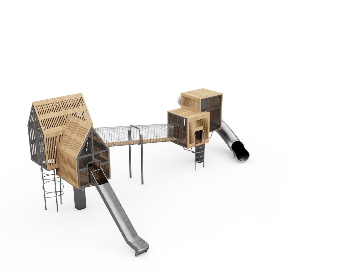 Игровой комплекс Игровые домики ИК 0180Т-2 — 3D-обзор
